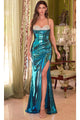 Ladivine CD352 - Rhinestone Crisscross Strap Gown - Prom