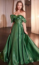 Ladivine by Cinderella Divine Dresses - Ladivine CD801 Off-Shoulder Pleated Evening Gown - Prom