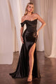 Ladivine CD804 - Asymmetrical Applique Evening Gown - Prom