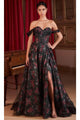 Ladivine CD806 - Off-Shoulder Sheer Insert Gown - Prom