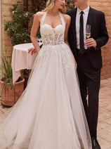 Ladivine CD827W - Embroidered Corset Bridal Dress