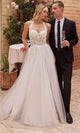 Ladivine CD827W - Embroidered Corset Bridal Dress - Prom
