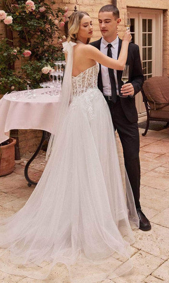 Ladivine CD827W - Embroidered Corset Bridal Dress - Prom