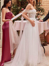 Ladivine CD827W - Embroidered Corset Bridal Dress