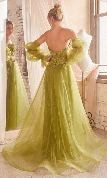 Ladivine CD830 Strapless Embroidered Boned Ballgown - Prom