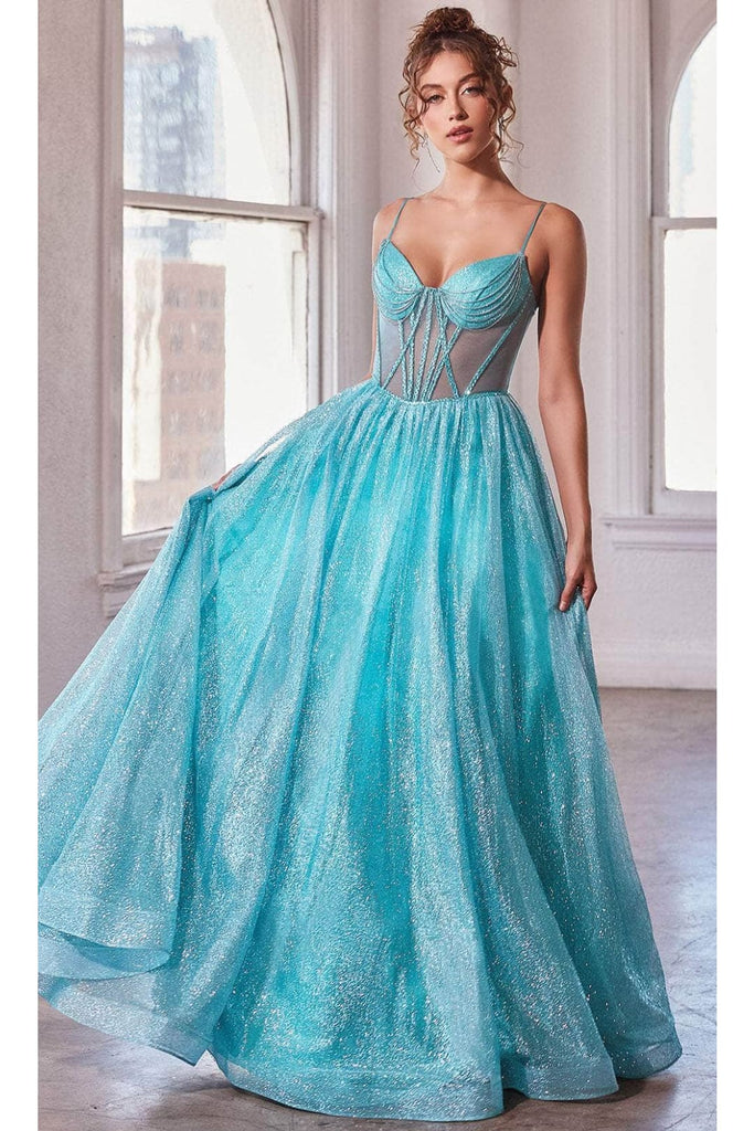 Ladivine CD832 Sheer Corset Sleeveless Ballgown - Prom