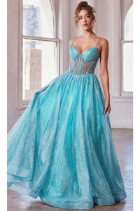 Ladivine CD832 Sheer Corset Sleeveless Ballgown - Prom