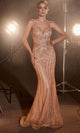Ladivine by Cinderella Divine Dresses - Ladivine CD845 - Sparkling Beaded Sleeveless V-Neck Cocktail Gown - Prom