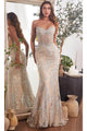 Ladivine CD847 - Rhinestone Sheer Corset Prom Gown - Prom