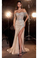 Ladivine CD848 - Off-Shoulder Fringed Prom Gown - Prom