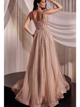 Ladivine CD849 - Glitter Tulle Evening Gown