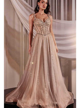 Ladivine CD849 - Glitter Tulle Evening Gown