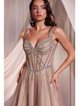 Ladivine CD849 - Glitter Tulle Evening Gown