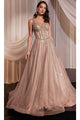 Ladivine CD849 - Glitter Tulle Evening Gown - Prom