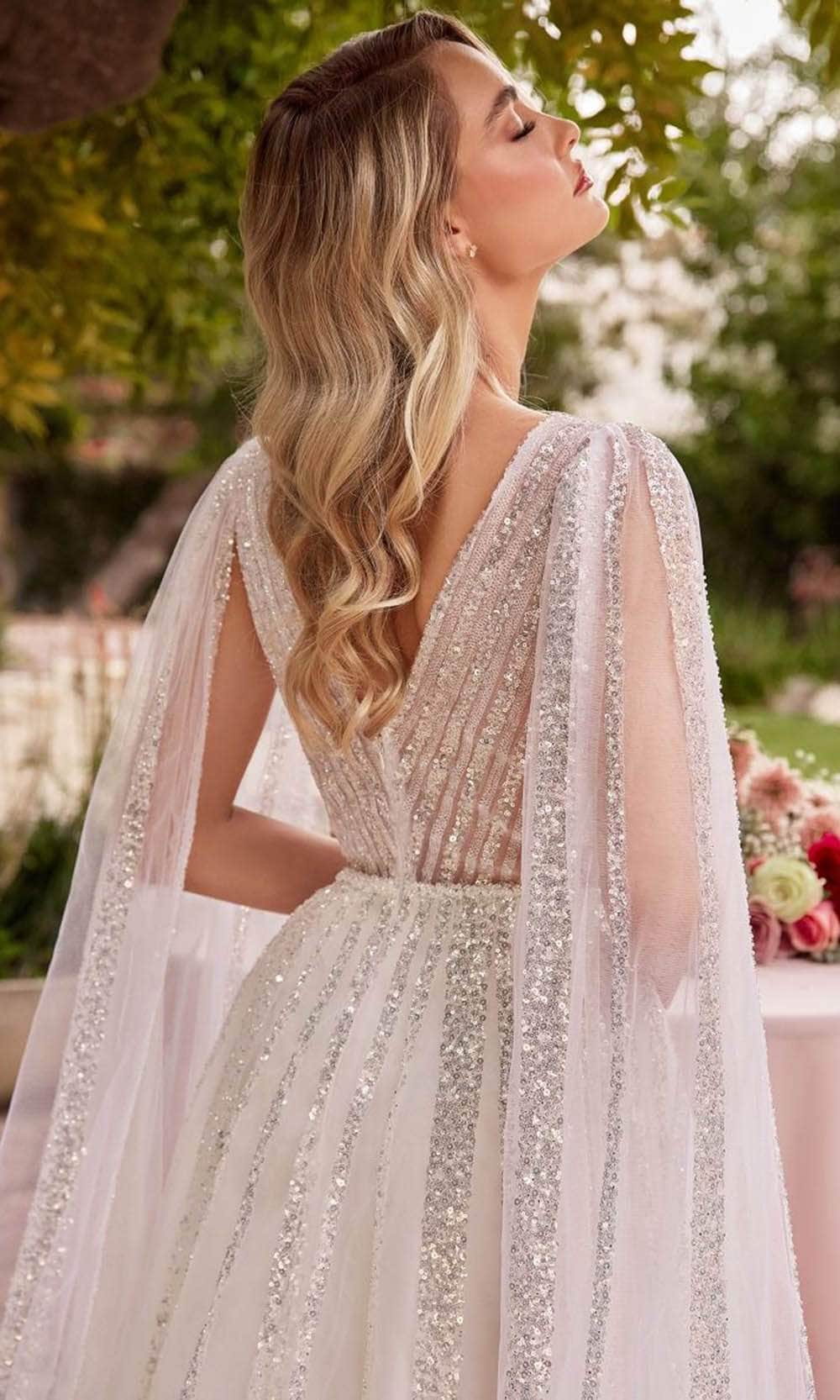 Ladivine CD852W - Sequin A-Line Bridal Gown - Prom