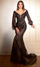 Ladivine CD864 – Crystal-Accented Sheath Gown - Prom
