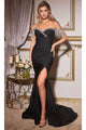 Ladivine CD867 - Off-Shoulder Embellished Sheath Gown - Prom