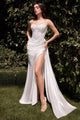Ladivine CD868W - Sleeveless Satin Bridal Dress - Prom