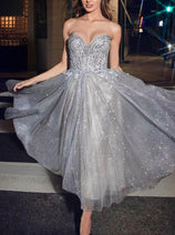 Ladivine CD871 - Strapless A-Line Prom Dress