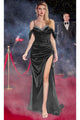 Ladivine CD875 - Cold Shoulder Satin Prom Gown - Prom