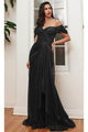 Ladivine CD878 - Off-Shoulder Draped Prom Dress - Prom