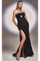 Ladivine CD883 - Halter Cutout Prom Evening Dress - Prom