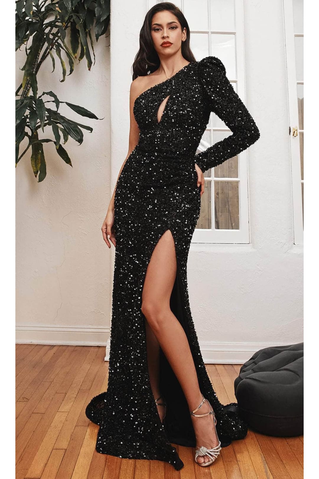 Ladivine CD885 - Sequin Cutout Evening Formal Gown - Prom