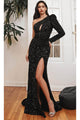 Ladivine CD885 - Sequin Cutout Evening Formal Gown - Prom