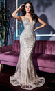 Ladivine CD935 - Art Deco Sequin Beaded Gown - Prom