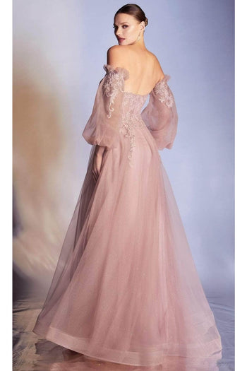 Ladivine CD948 Strapless A-Line Corset Prom Gown - Prom