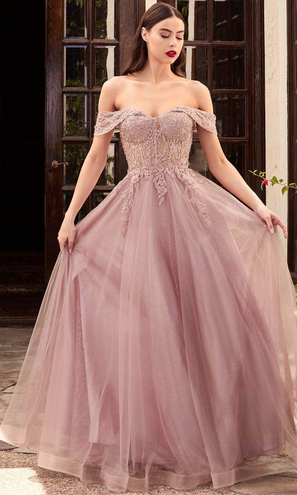 Ladivine CD961 - Lace Corset Prom Gown - Prom