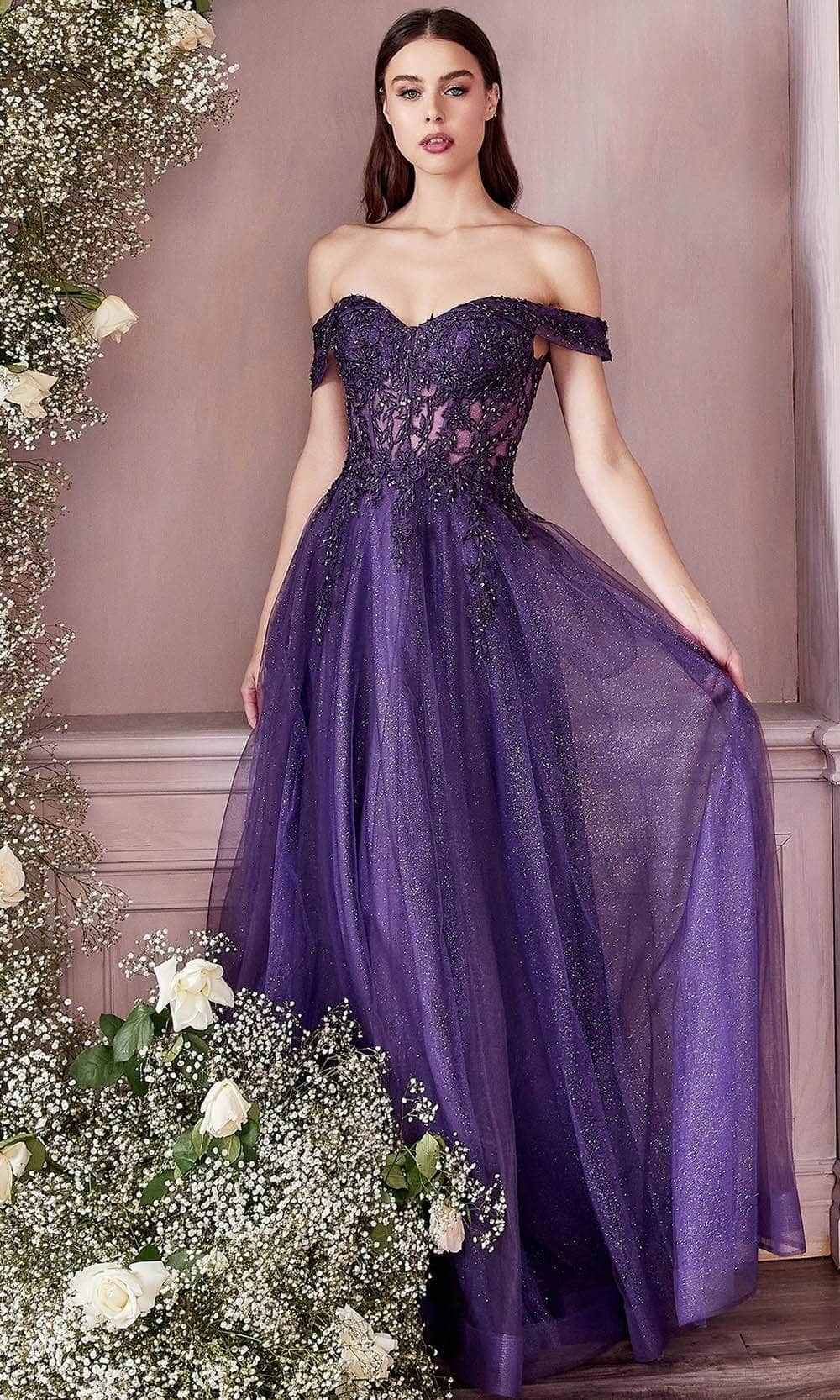 Ladivine CD961 - Lace Corset Prom Gown - Prom
