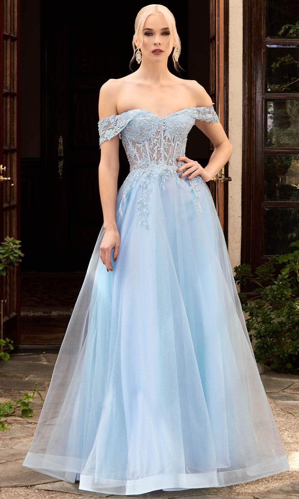 Ladivine CD961 - Lace Corset Prom Gown - Prom