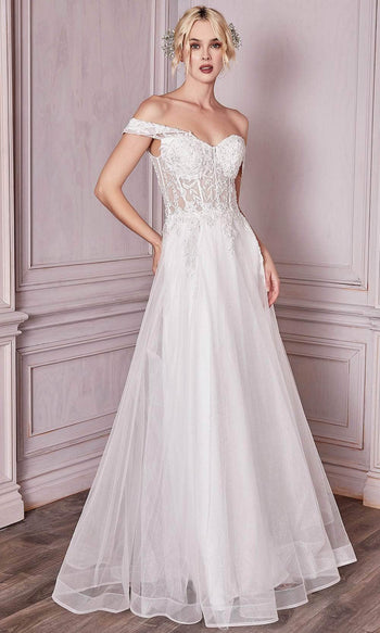 Ladivine CD961 - Lace Corset Prom Gown - Prom