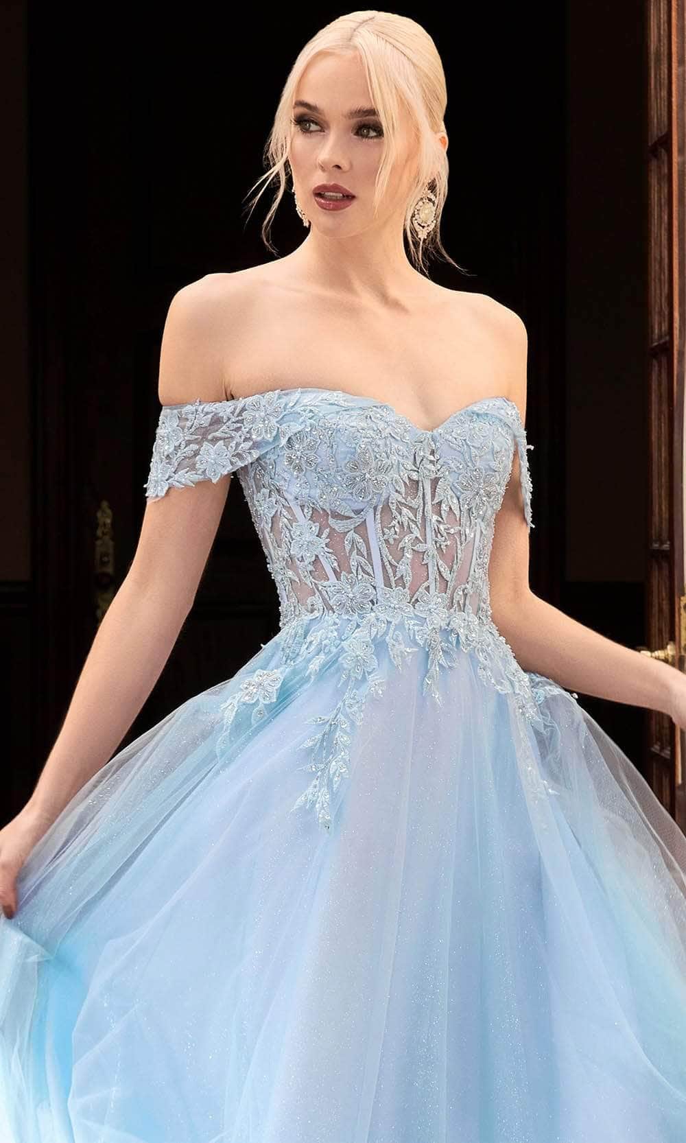 Ladivine CD961 - Lace Corset Prom Gown - Prom