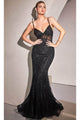 Ladivine CD992 - Corset Prom Dress with Applique Details - Prom