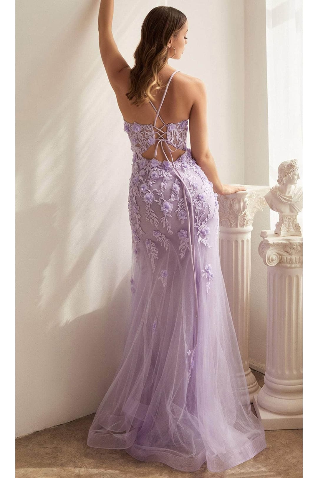 Ladivine CD995 - Trumpet Evening Gown with Appliques - Prom