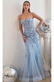 Ladivine CD995 - Trumpet Evening Gown with Appliques - Prom