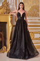 Ladivine CD996 - Glitter Evening Gown with Dual Straps - Prom