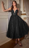 Ladivine CD996T - Sleeveless Glitter Flocked Dress - Black / 2 - Prom