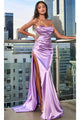 Ladivine CDS411 – Fitted Satin Formal Evening Gown - Prom