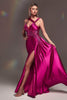 Ladivine CDS415 - Beaded V-Neck Stunning Evening Gown - Prom