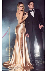 Ladivine CDS417 - Sash Detail Prom Evening Dress - Prom