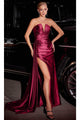 Ladivine CDS441 Asymmetric Pleated Fit-and-Flare Gown - Prom