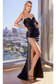Ladivine CDS448 - Strapless Rhinestone Embellished Prom Dress - Prom