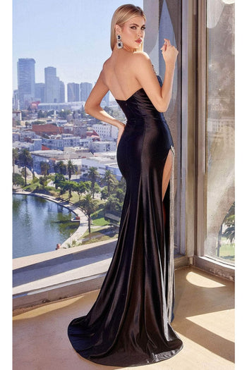 Ladivine CDS448 - Strapless Rhinestone Embellished Prom Dress - Prom