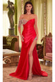 Ladivine CDS449 - Embellished One-Shoulder Prom Gown - Prom