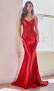 Ladivine CDS450 – Beaded Lace Appliqué Prom Gown - Prom