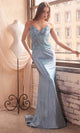 Ladivine CDS450 – Beaded Lace Appliqué Prom Gown - Prom