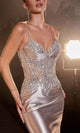 Ladivine CDS450 – Beaded Lace Appliqué Prom Gown - Prom
